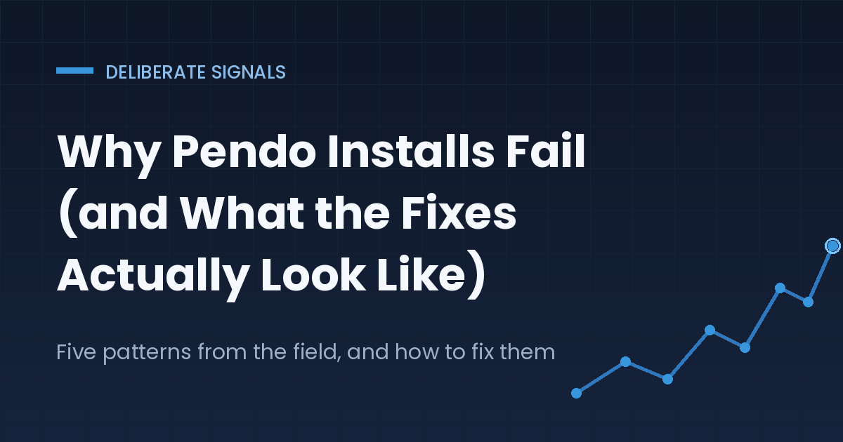 Why Pendo Installs Fail (and What the Fixes Actually Look Like)